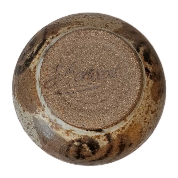 Sherwood Pottery Blue Lidded Jar Brown Swirl Jam Jar Or Trinket Box 3.5" x 2.5" - Picture 8 of 12